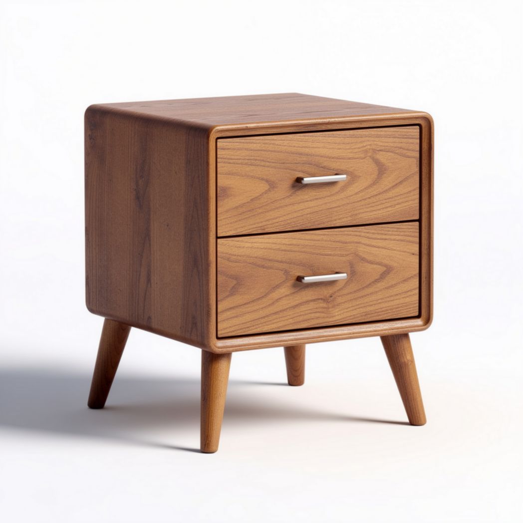 Comò in legno con due cassetti colore noce dimensioni 50 x 40 x 60cm