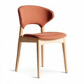 Sedia in legno con rivestimento tessile arancione misure 45 x 50 x 85cm