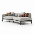 Divano angolare moderno in tessuto grigio 230 x 90 x 80cm con cuscini decorativi