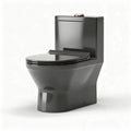 WC monoblocco in ceramica nera con sedile in plastica dimensioni 70 x 40 x 45cm