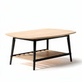 Tavolino moderno in legno e metallo con ripiano sottostante 120 x 70 x 45cm